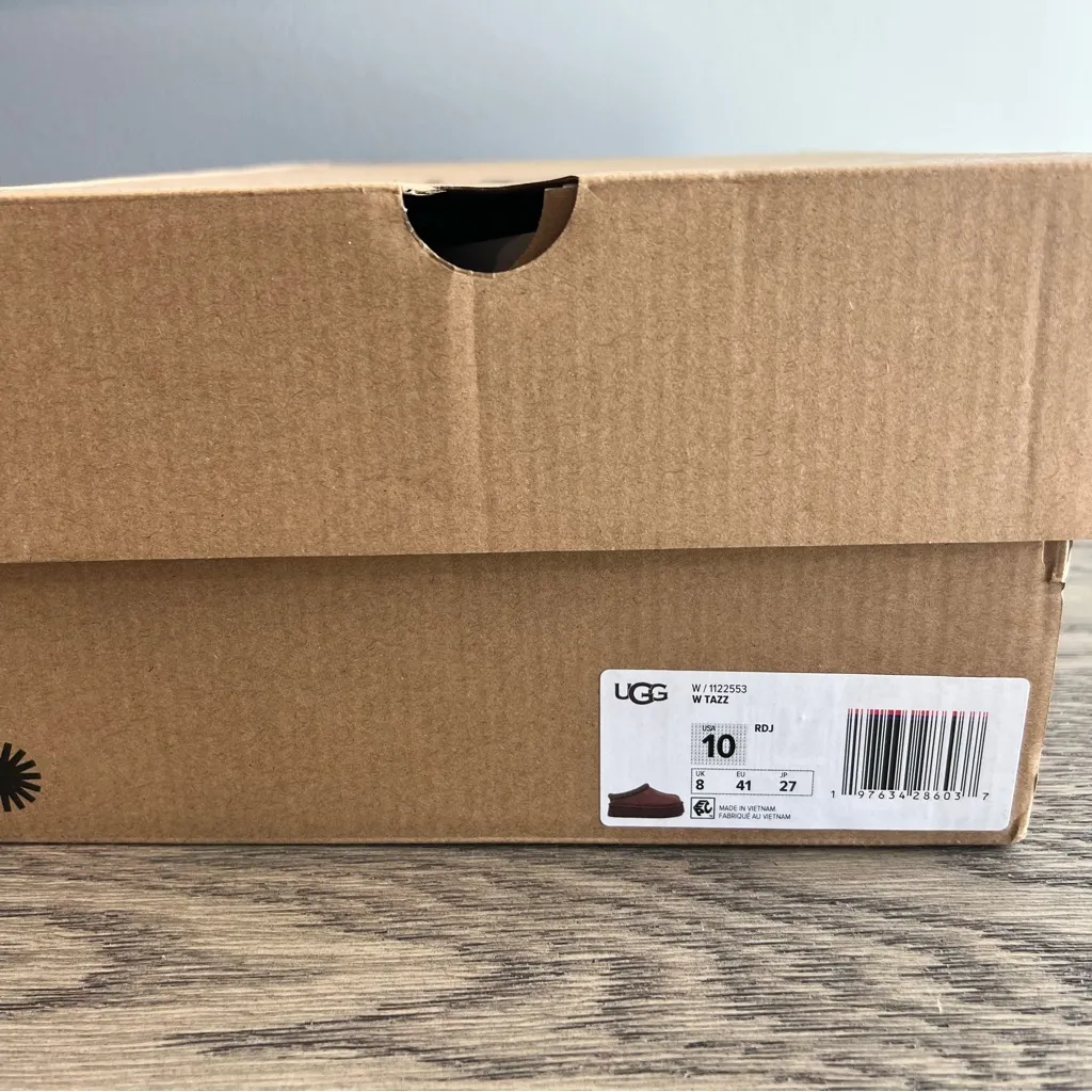 UGG NIB Women’s Tazz Size 10 EU 41 Red Jasper Pink Mauve NWT Braid Platform - Image 2