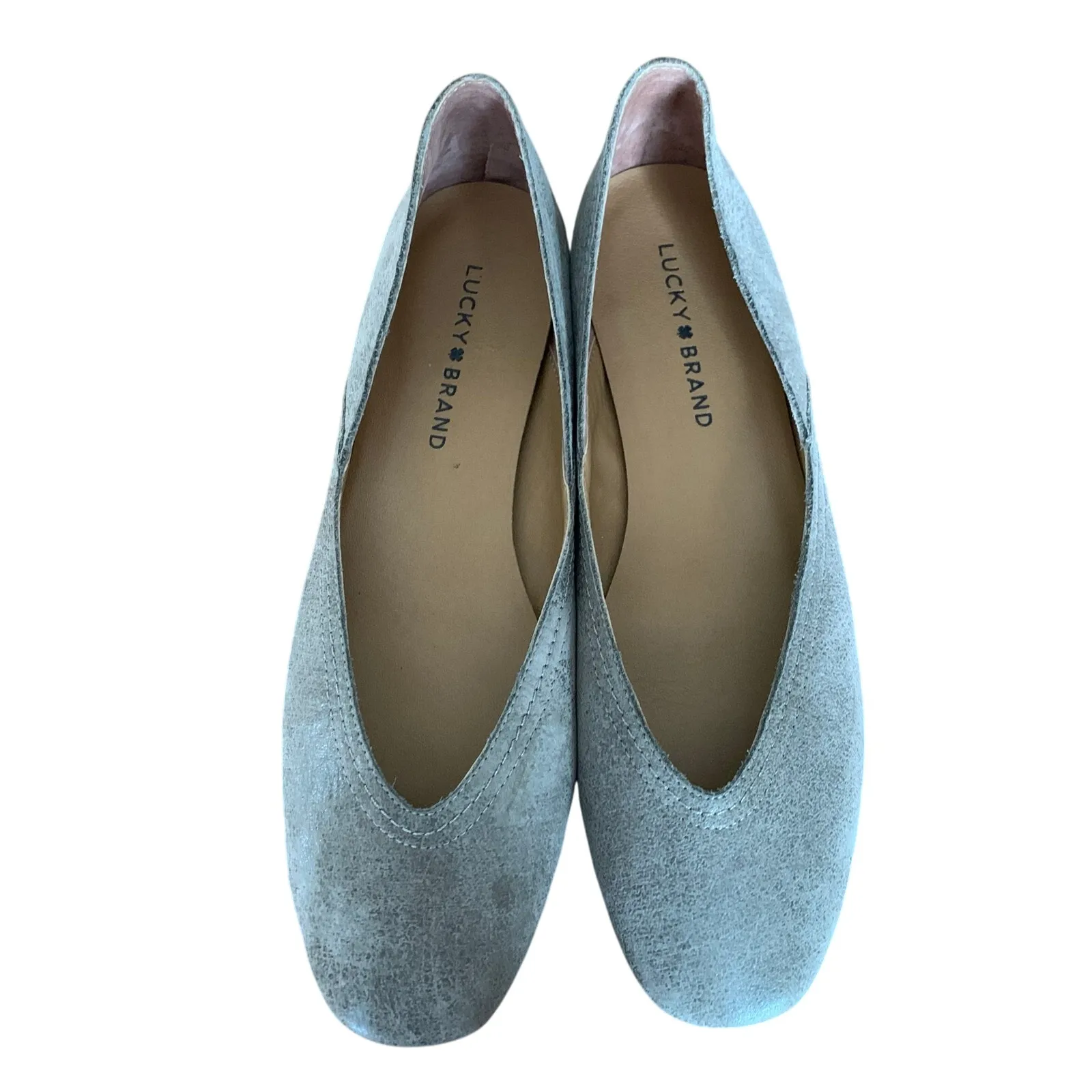 Lucky Brand Alba Greige Taupe Size 8.5 Leather Ballet Flat Loafer Grey Gray - Image 8