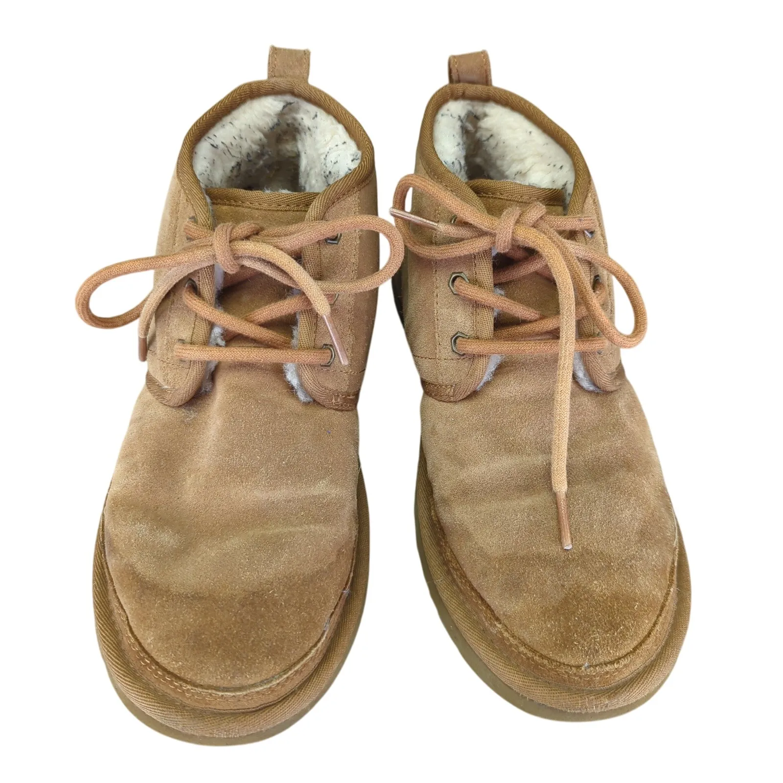UGG Neumel Chukka Boots Tan Suede Shearling Lined Lace Up Women 7 3236‎ - Image 9