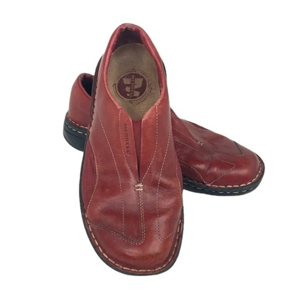 Merrell Tetra Flex Red Bean Leather Shoes Red Size 6.5 - Image 8