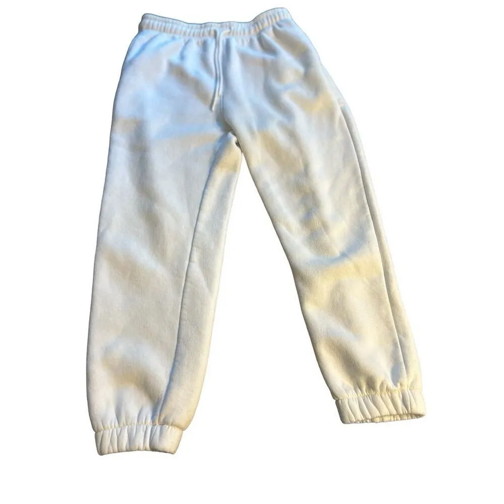 Mona B Sweatpants White Size M‎ Elastic Waist Cuffed Ankles - Image 2