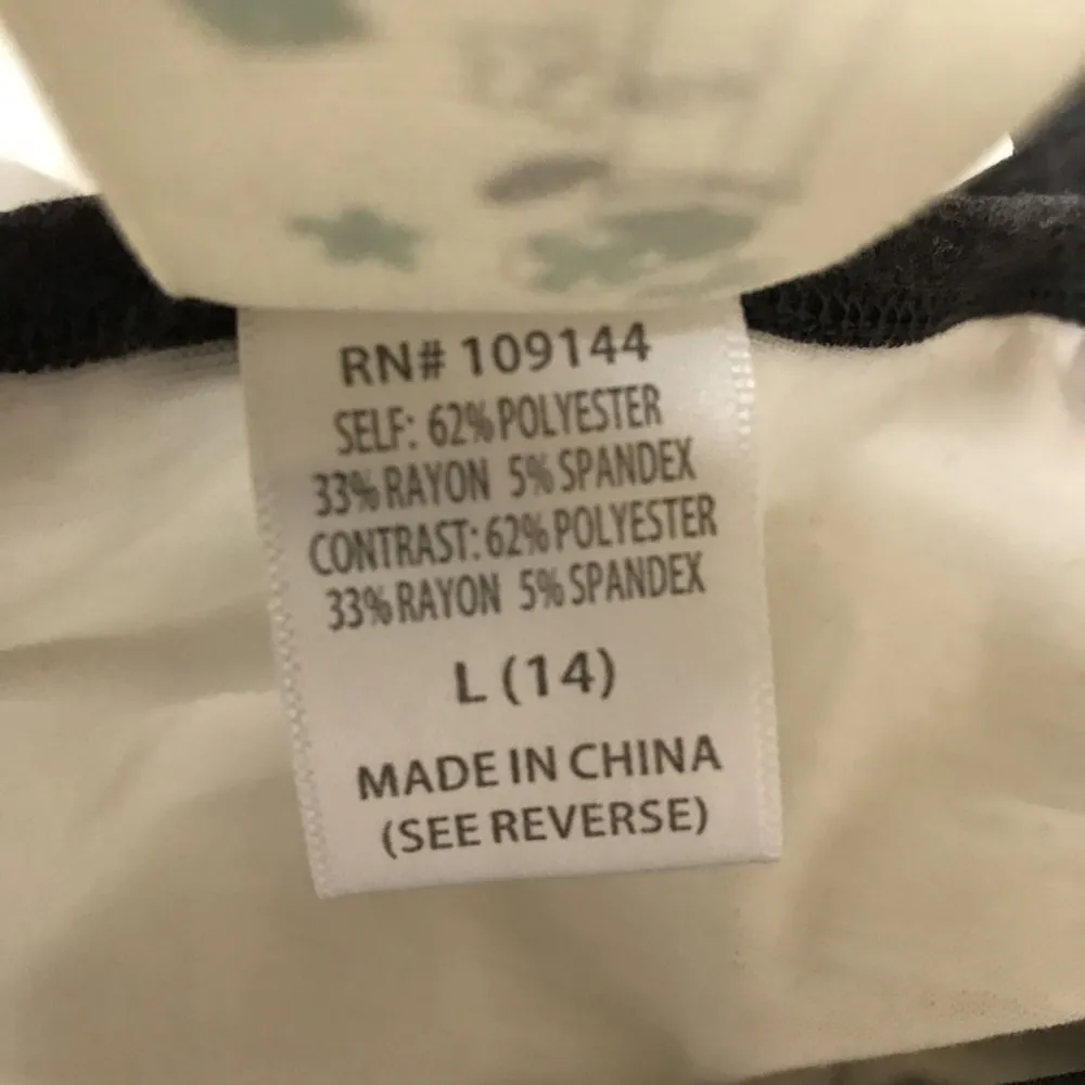 Girls Lily Blue LS Raglan Paris Gray White T Shirt Size L - Image 7