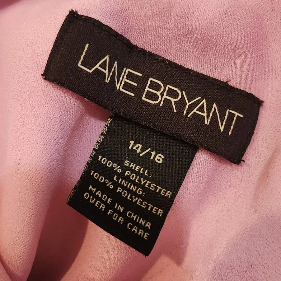 Lane Bryant Chiffon Pink Floral Knee Length Asymmetrical A-Line Skirt Size 14/16 - Image 5