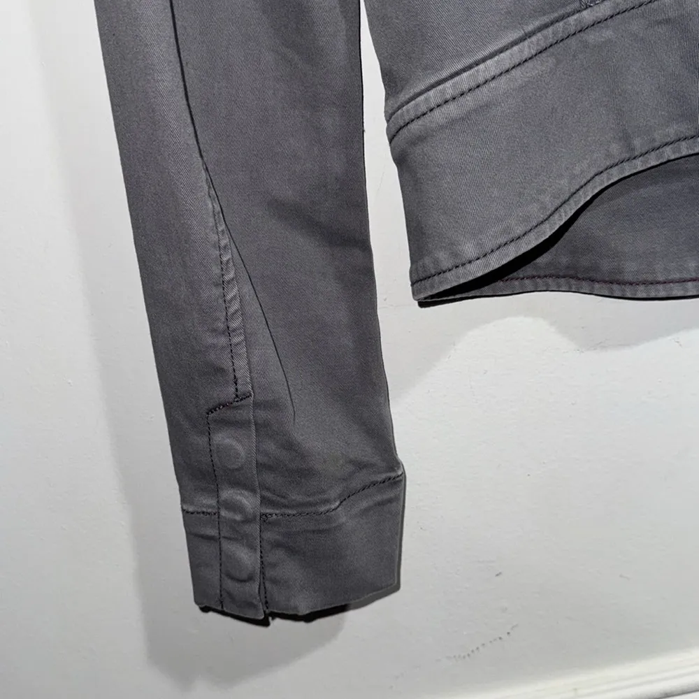 White House black market jacket Stylish Gray military 00 petite button down - Image 4