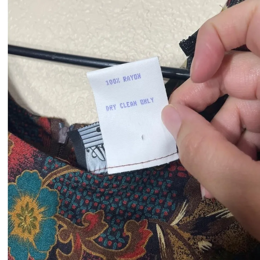 All That Jazz Vintage Floral Tie Front Short Sleeve Maxi‎ Dress Scoop Neck 9/10 - Image 11