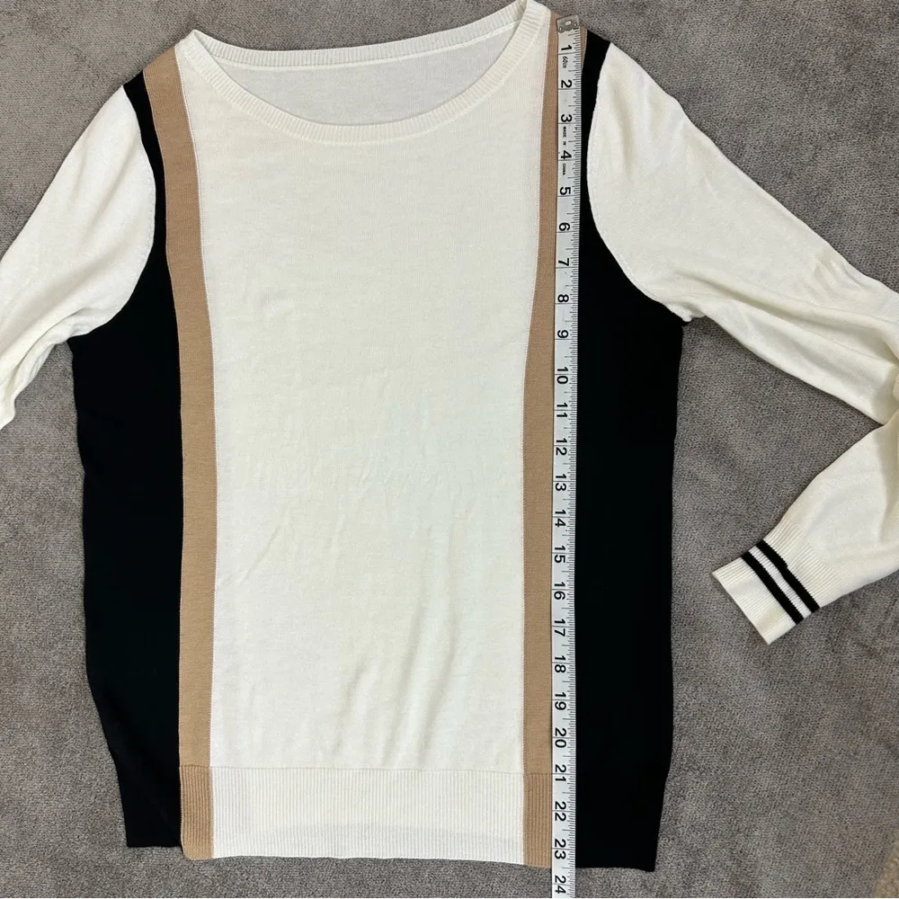 ETCETERA White and Black Color Block Sweater - Image 6