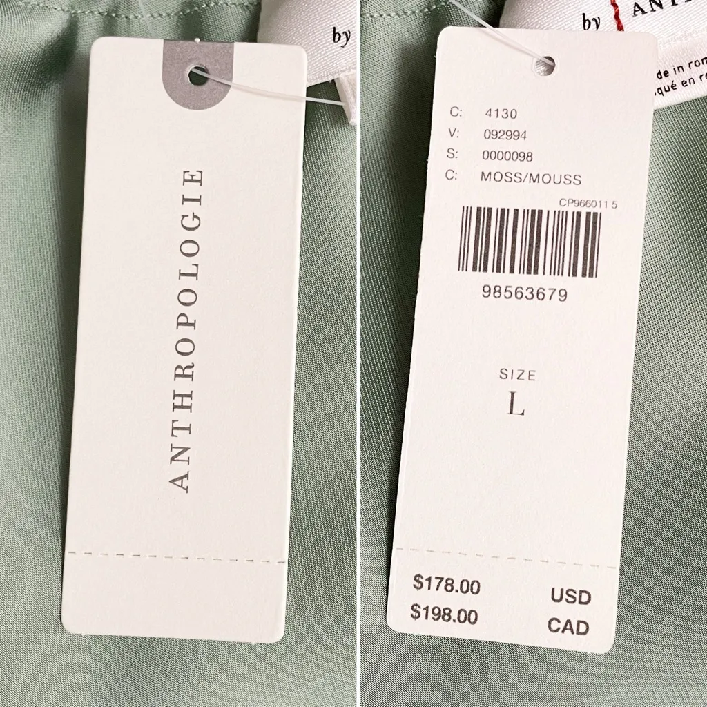 NWT Anthropologie The Fleur Strapless Sequin Satin Maxi Slip Dress Green Large - Image 8