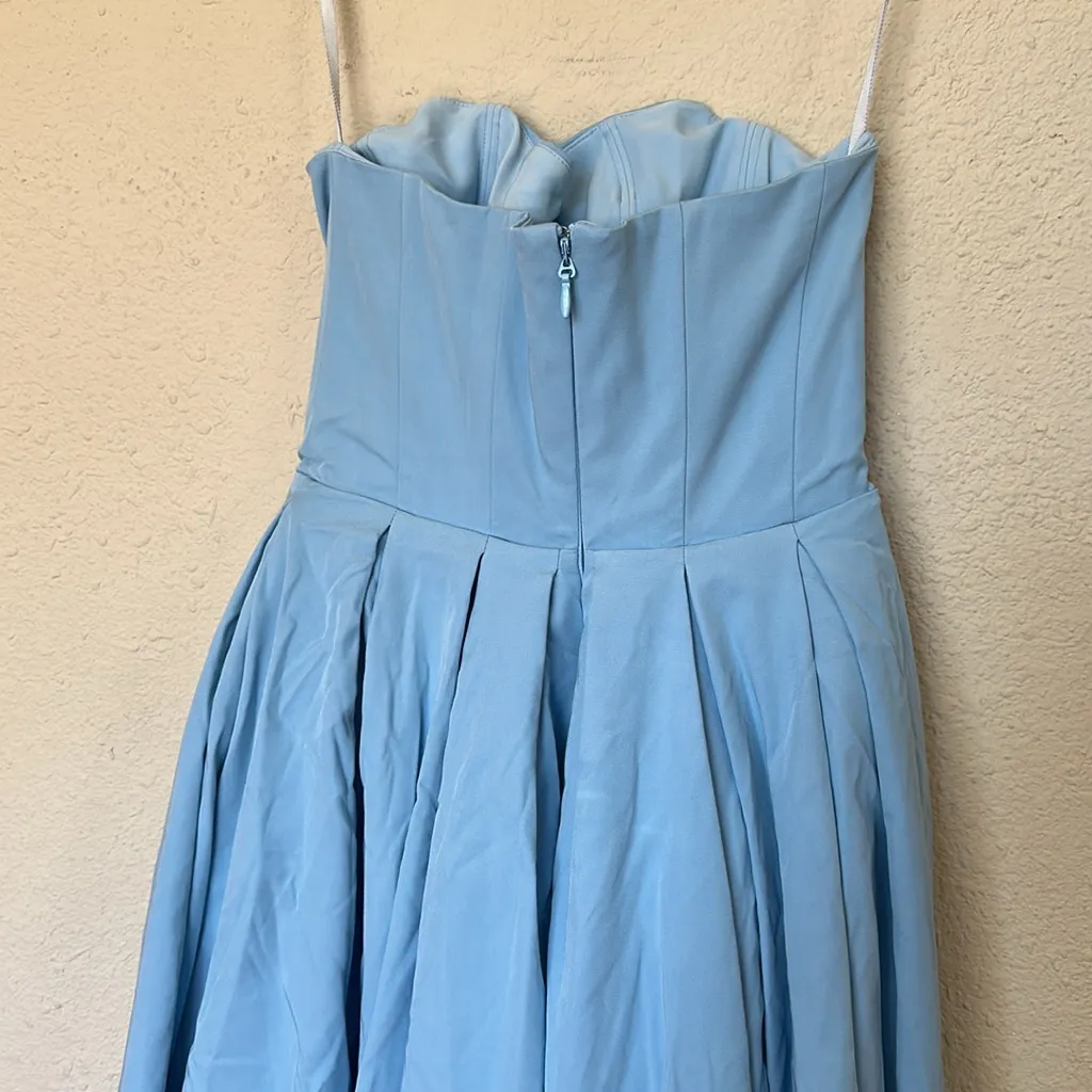 House of CB‎ Audrey Tuscan blue Strapless Midi sundress dress size M NWOT - Image 5