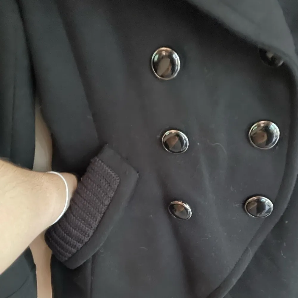 NEW Trina Turk Wool‎ Double Breasted Pea Coat Black - Image 6