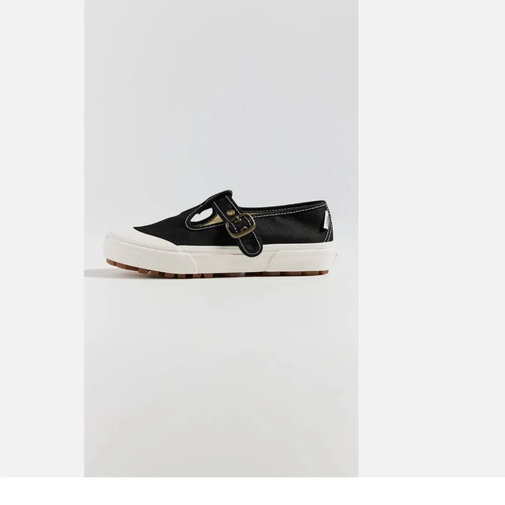 NEW VANS STYLE 93 MARY JANE BUCKLE SHOES BLACK / WHITE M6.5 W  8 - Image 4