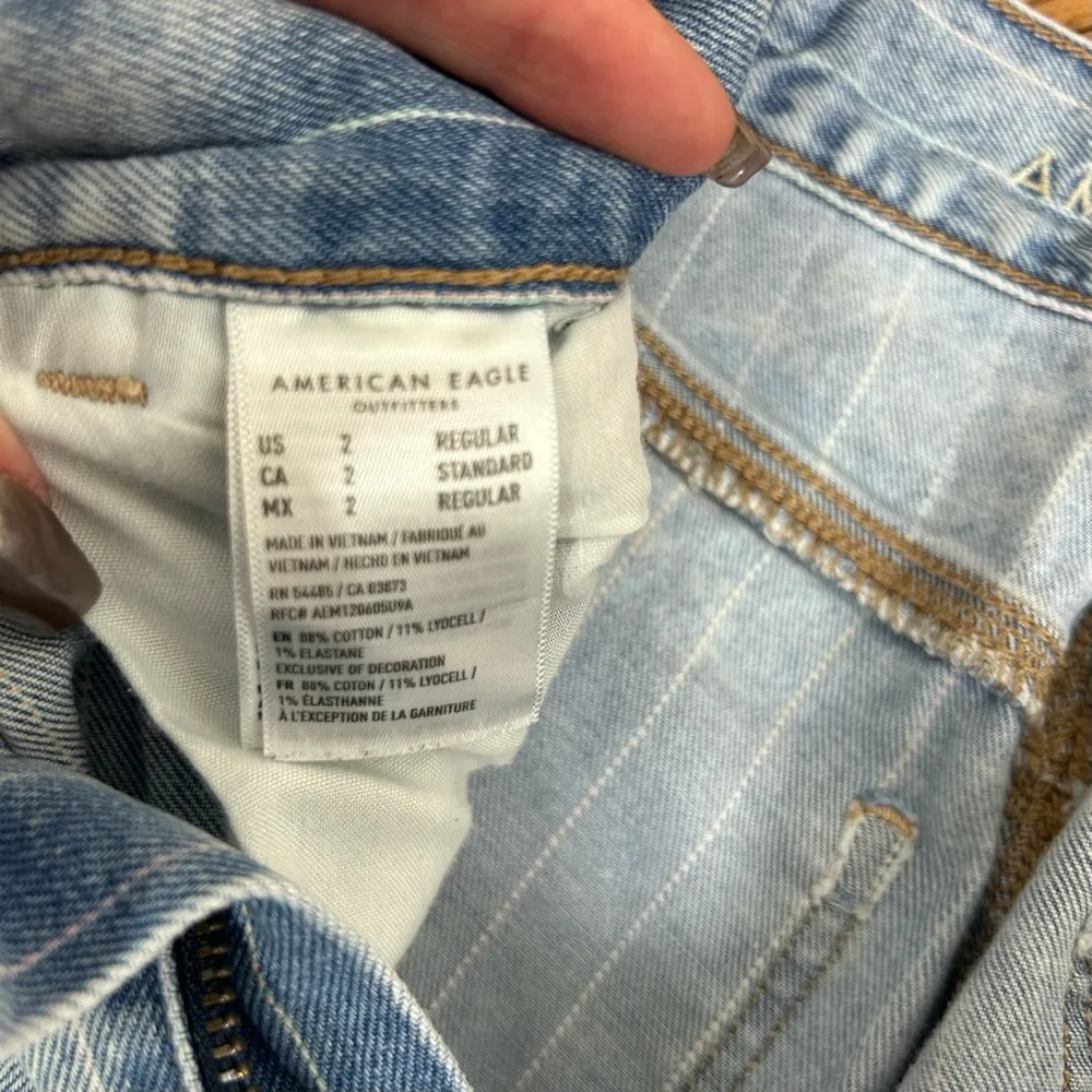 American Eagle | Pastel Striped Mom Jeans Size 2 - Image 7