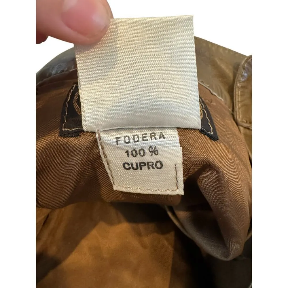 Vagrant Italia Vintage Brown Leather Women’s Pants Made in Italy Size 46 Size L - Image 7