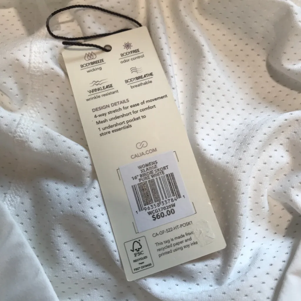 Calia Women's 16" Birdie Golf Skort in Pure White Size XL NWT - Image 6