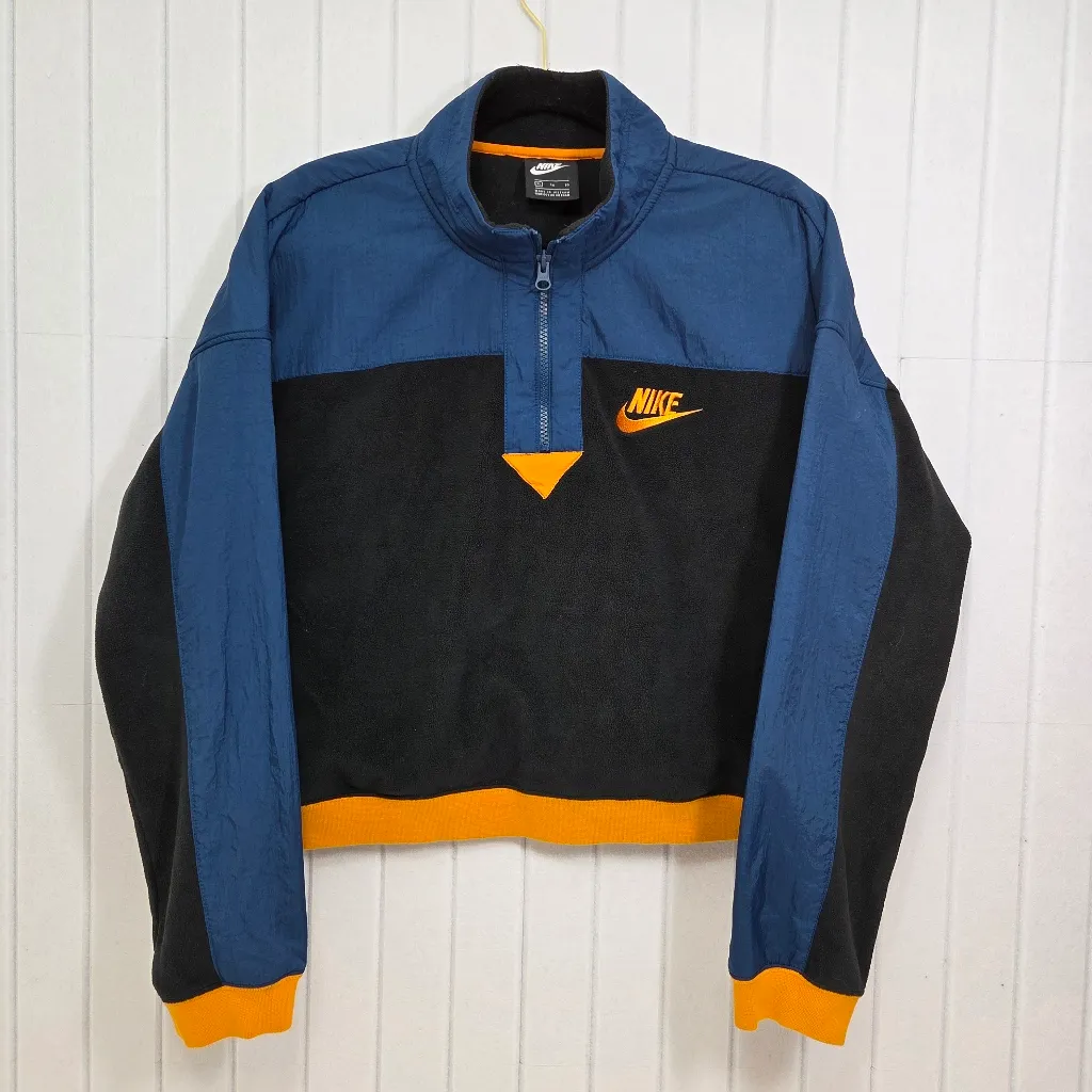 Nike Blue‎ And Orange Polar Fleece Half Zip Sweatshirt Half zip Size XL - Image 2