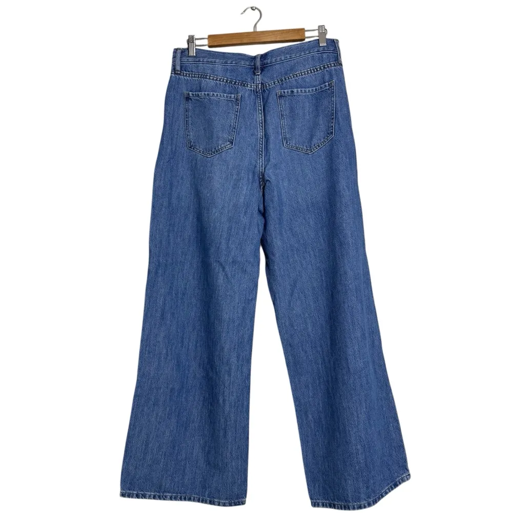 Banana Republic‎ Women's Curvy Wide Leg Blue Jeans Size 8 - Image 2
