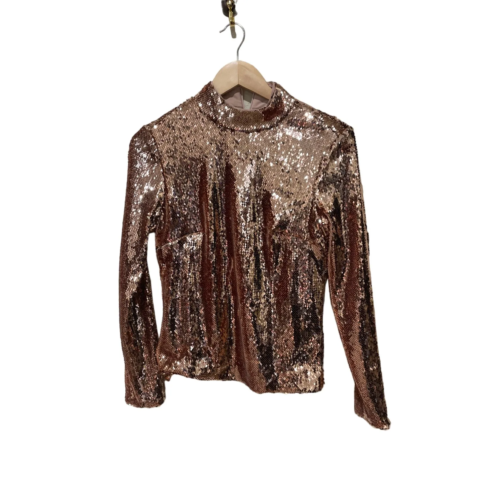 Ted Baker Lovato‎ Sequin Mock Neck Top Size 6 New with Tags - Image 7