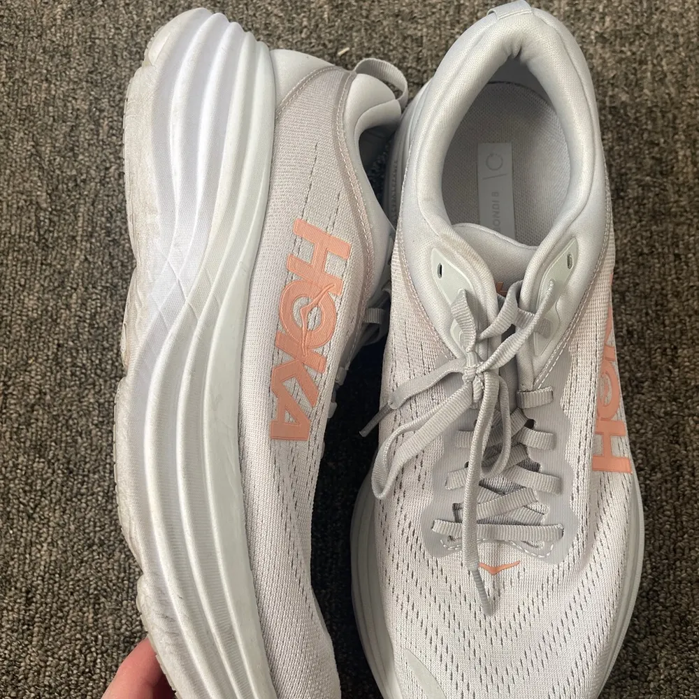 Women’s Hoka One One Bondi 8 Gray Harbor Mist Walking Gym Shoes - Size US 11B - Image 3