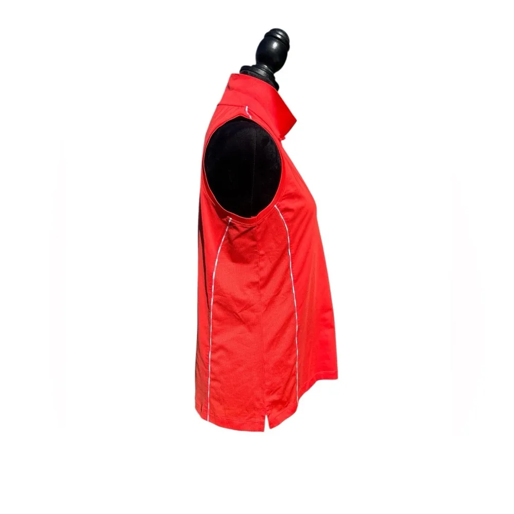 Peter Millar Sun Comfort Orange Sleeveless Polo L UPF 50+ Golf Tennis Active Top - Image 8