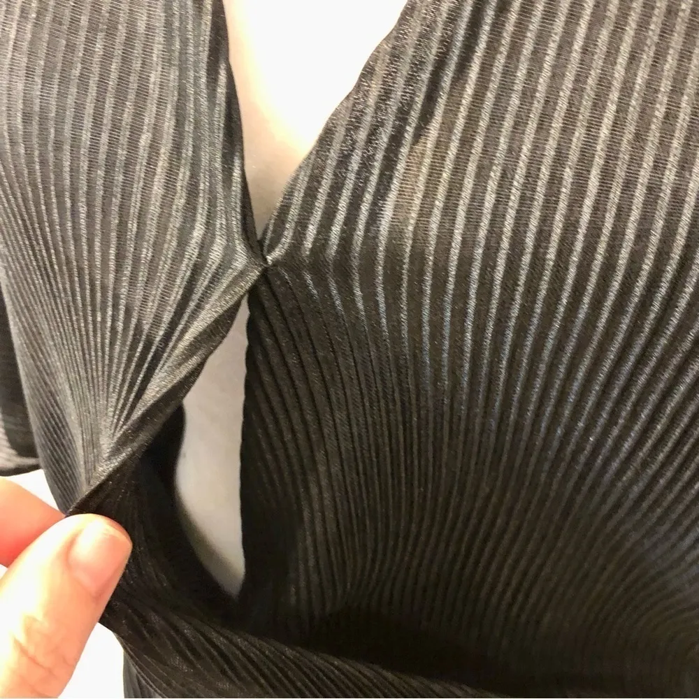 NWT Vera Moda Dagny Plisse Black Dress - Image 6