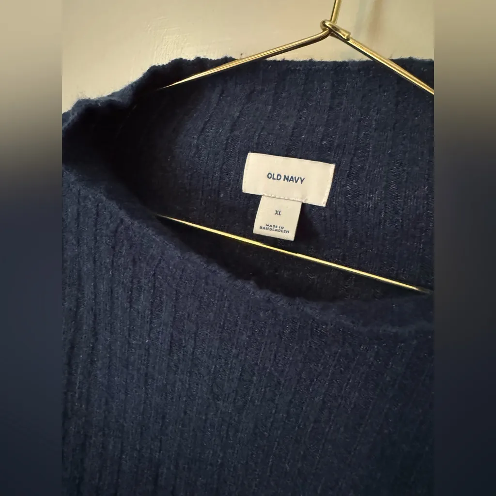 Old Navy  Navy Blue Mock Neck Crew Sweater - Image 2