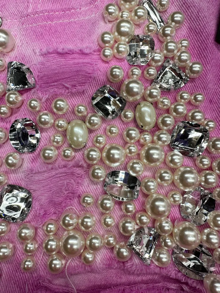 Sparkle Denim Pearls & Gems Boyfriend Jeans (3) - Image 5