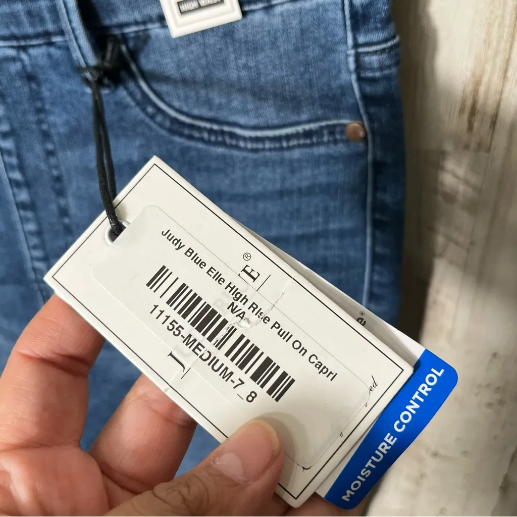 Judy Blue Elle Skinny‎ Fit Capri High Waist Pull On Jeans Stretch Womens 7/28 - Image 3