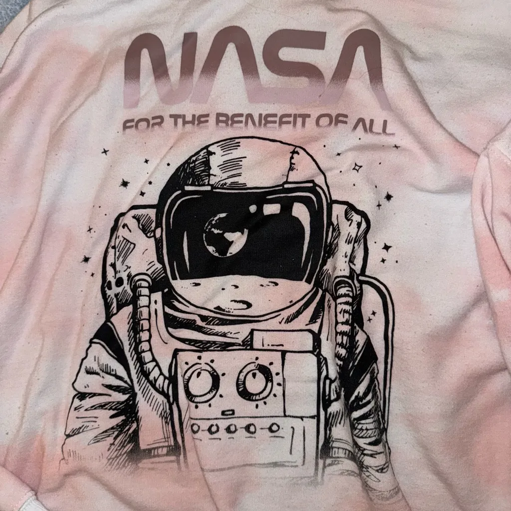 Nasa pink tie dye hoodie Size XL - Image 2