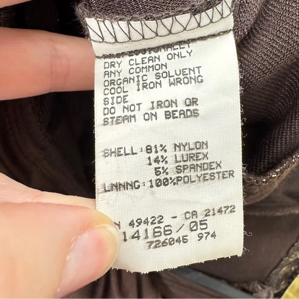 Vintage Scott McClintock Brown Leopard Print Maxi Dress Womens 6 Formal Glitter - Image 13