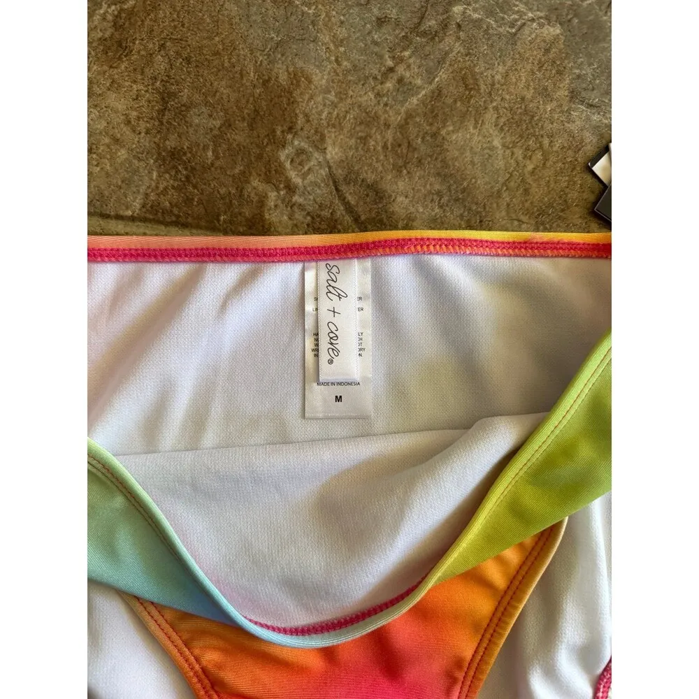 Salt + Cove Tie Dye High-Waist Bikini Bottoms Size Medium - Image 6