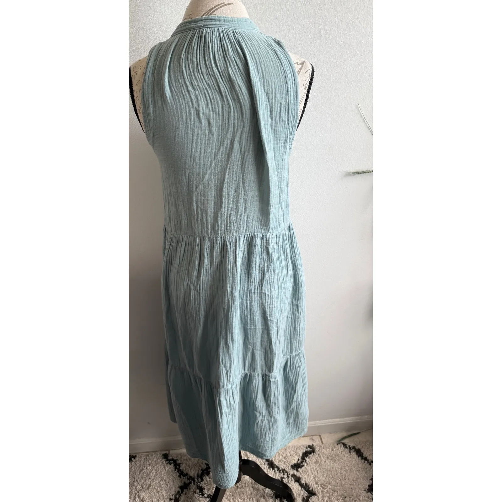 Nation LTD Light Blue Gauze Tiered Midi Dress Size S V-Neck Sleeveless‎ - Image 2