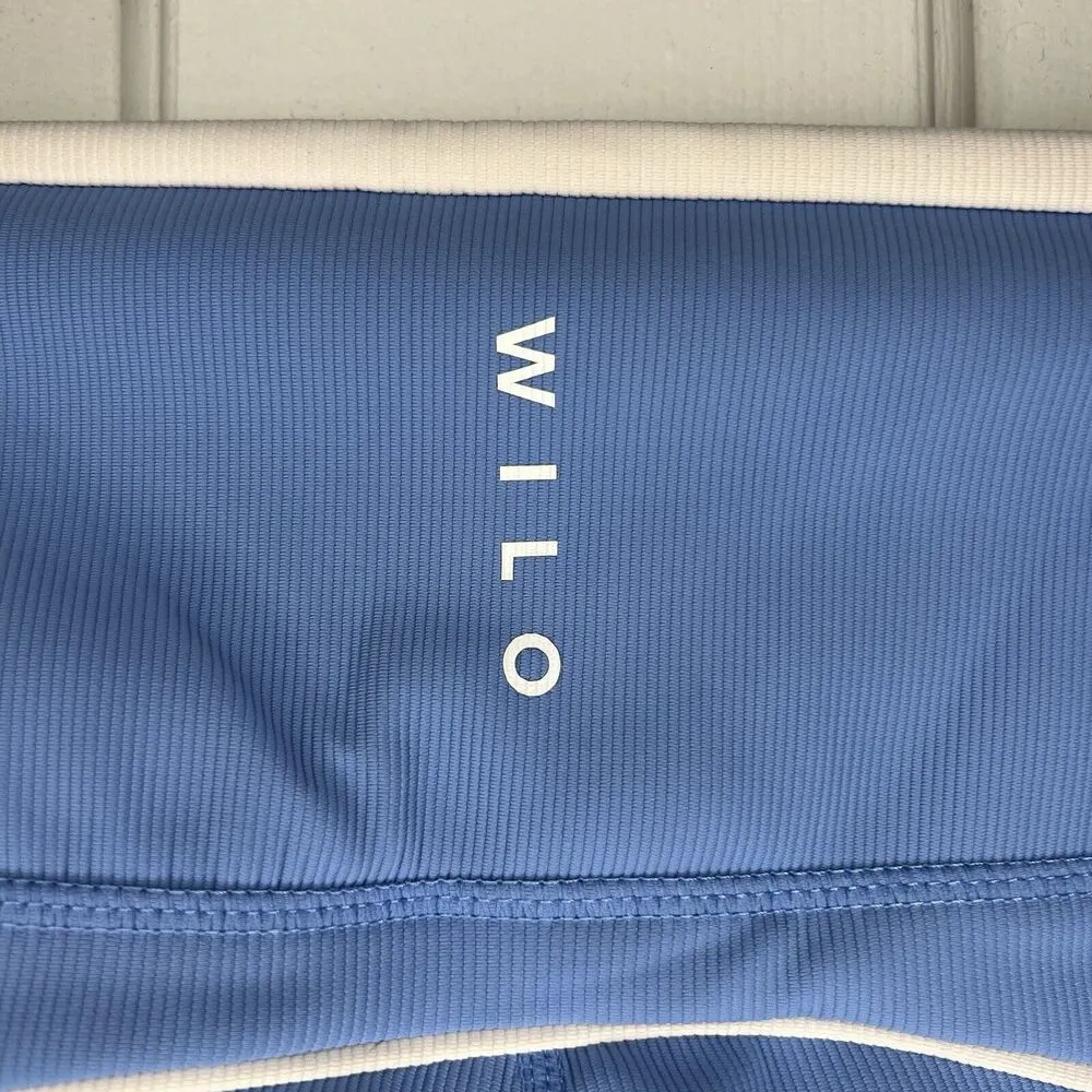Wilo The Label Legging Sz S Blue White Ribbed 7/8 Anthropologie Athletisure Yoga - Image 5