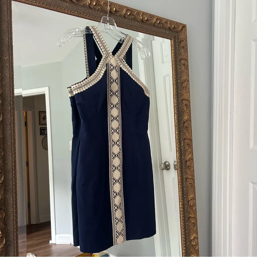 Lilly Pulitzer Vena Stretch Shift Dress Navy Size 2 - Image 5