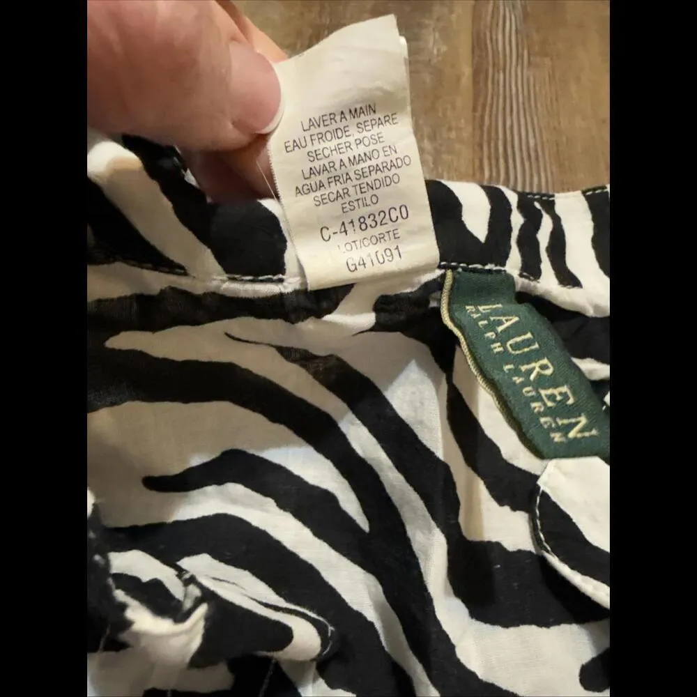 Lauren Ralph Lauren Zebra Y2K Cotton 90 Vintage Swim Bathing Suit Coverup Dress - Image 7