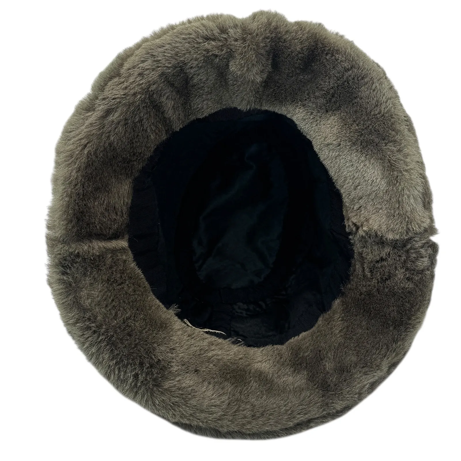 Burberry Brit Tapestry Faux Fur Bucket Hat Womens One Size Vintage Boho Winter Brown - Image 14