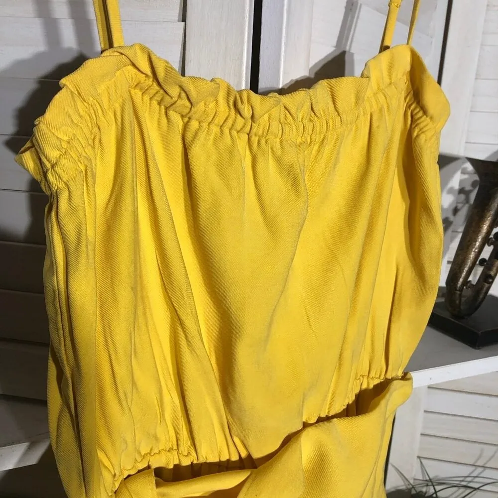 BCBGeneration  Yellow Strapless Jumpsuit Rayon Blend - Small - Image 16