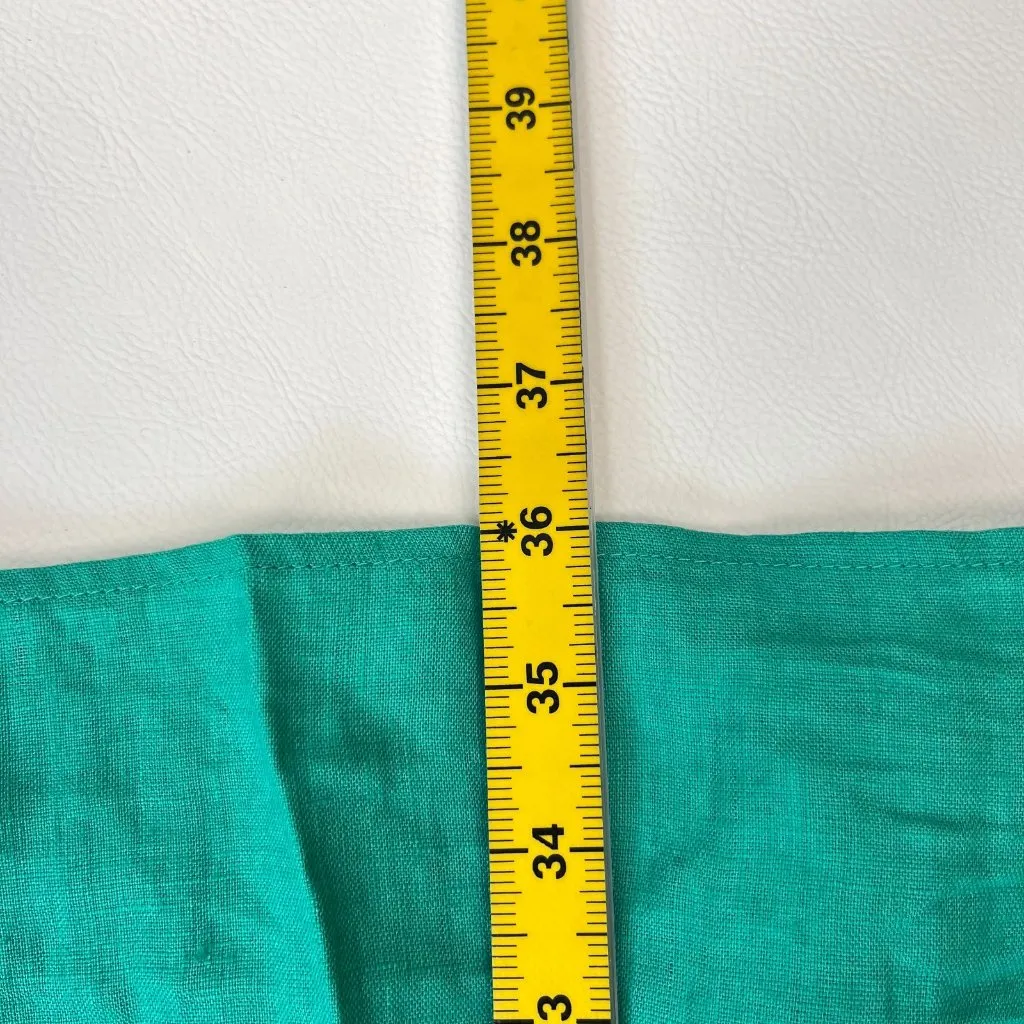 NWOT Boden Linen Aquamarine Green Ruffles Dress Size 6 Knee Length - Image 14