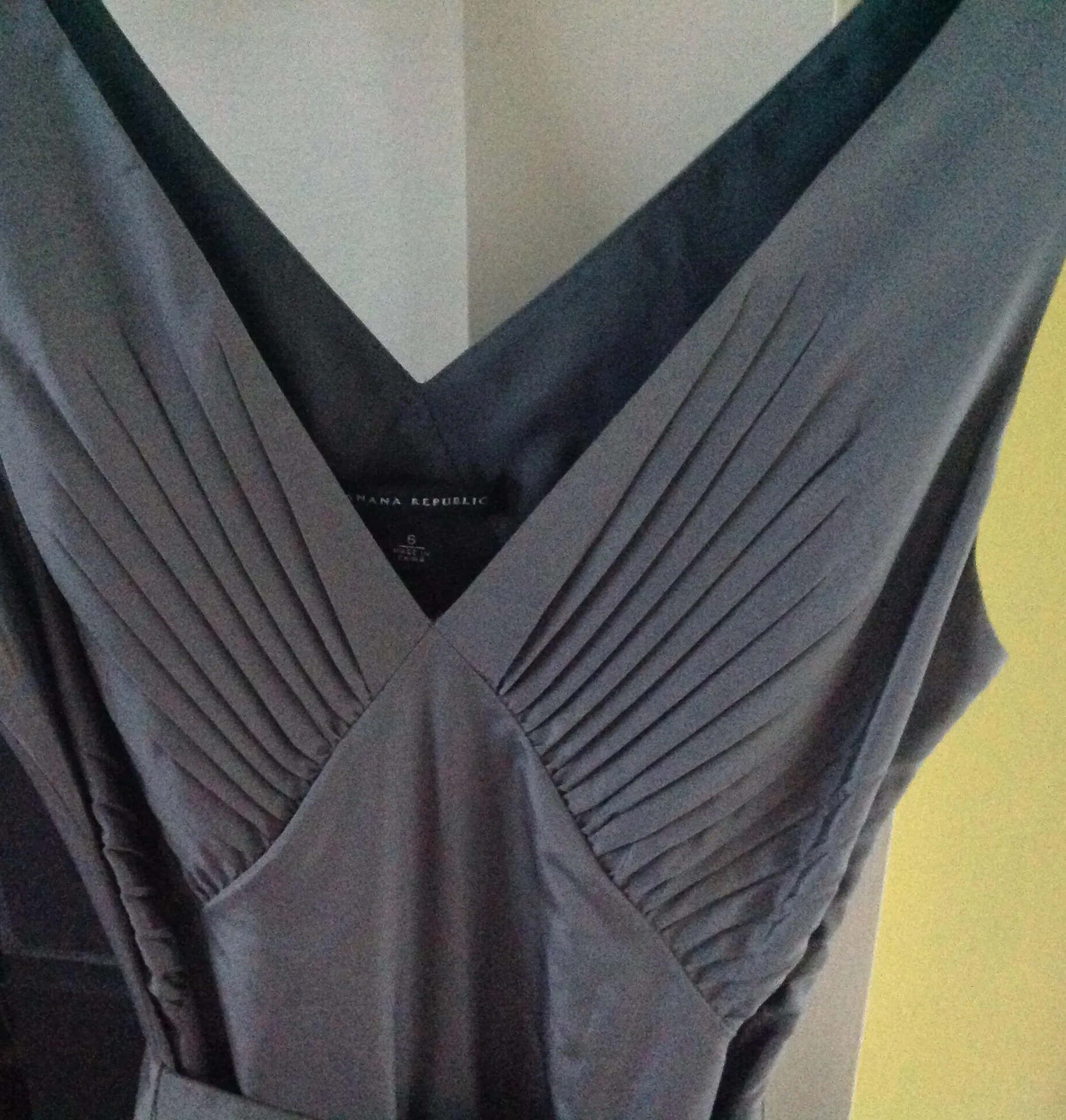 Pleated Taffeta Dress Silver - Sz 6 - Image 7