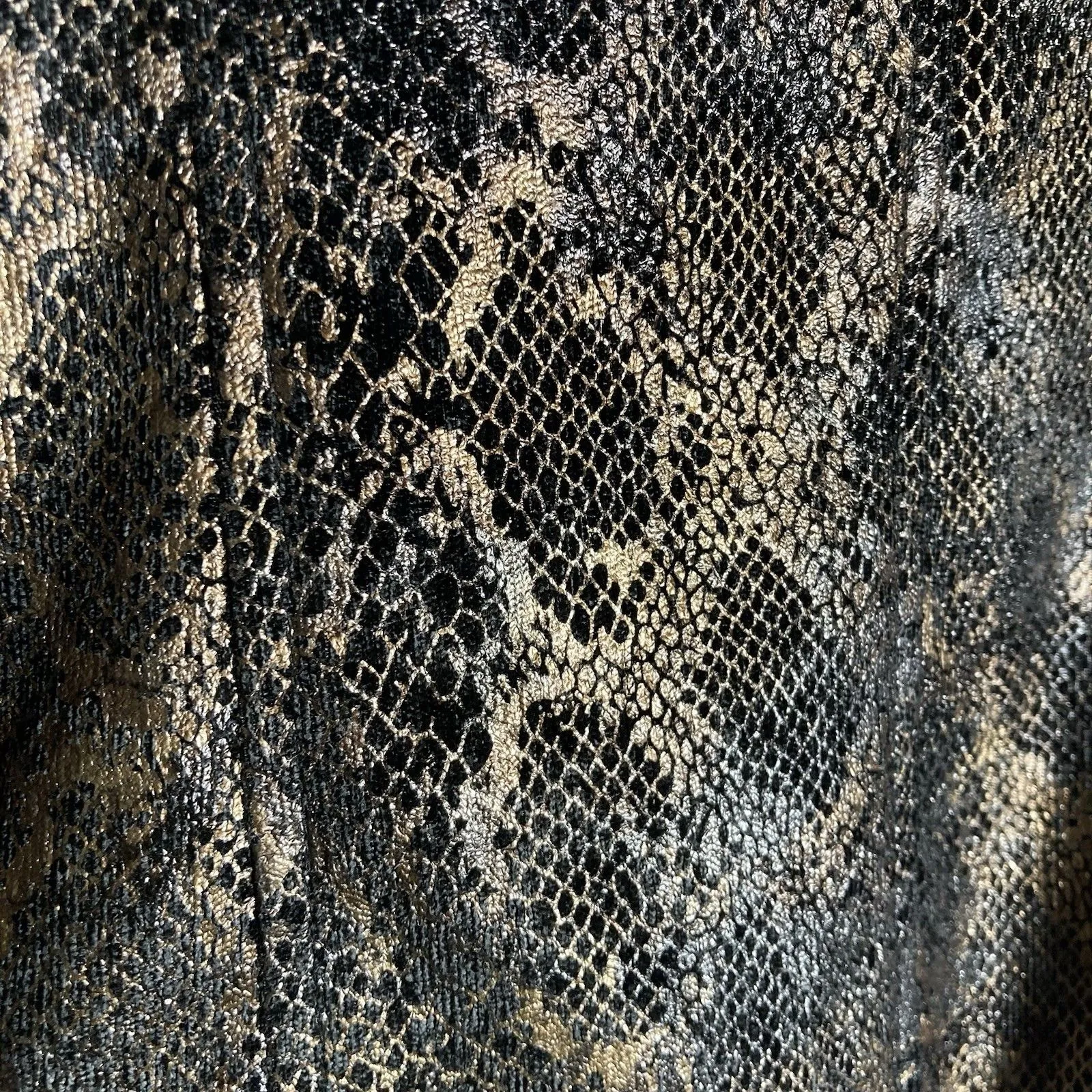Susan Graver Metallic Snake Print Zip Jacket Size S Glam Rock Edgy Streetwear - Image 8
