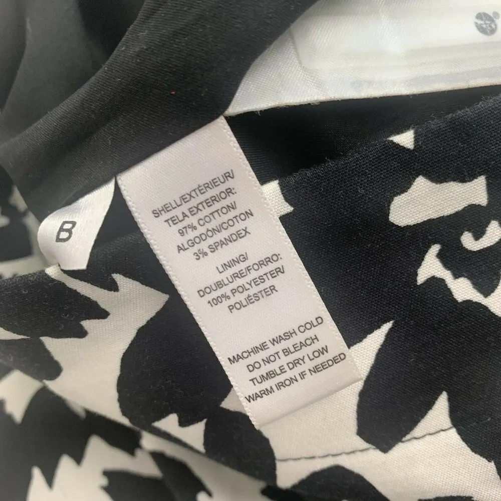 Ann Taylor Loft Black White Floral Skirt - Image 3