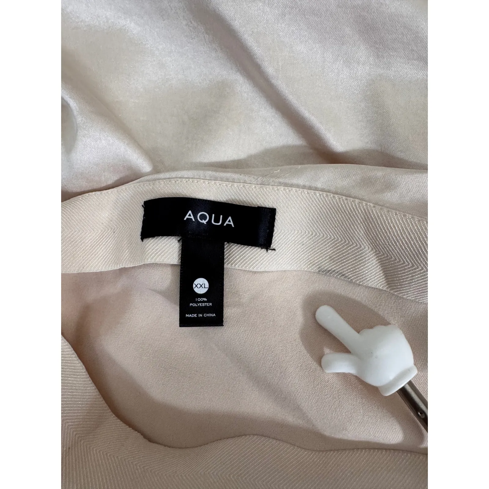 AQUA Champagne Midi Skirt Satin‎ A-Line Career Party XXL - Image 8