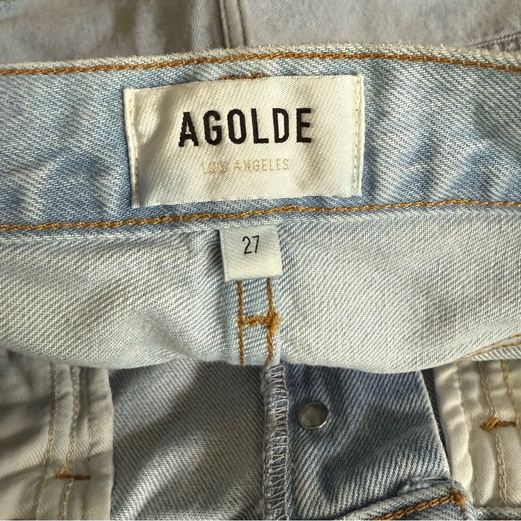 Agolde Parker Cutoff High Rise‎ Button Fly 2” Shorts In Farewell Blue Size 27 - Image 6