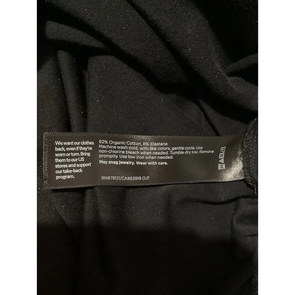 Eileen Fisher Traceable Organic Cotton Crewneck Long Sleeve Mini Dress Black XS - Image 6