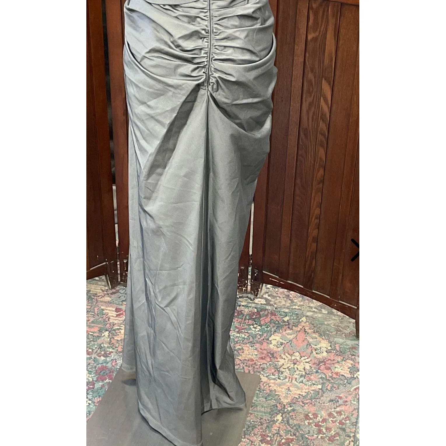 tadashi shoji dress 2 Bejeweled‎ Gem Collar Formal Gown Gray - Image 5