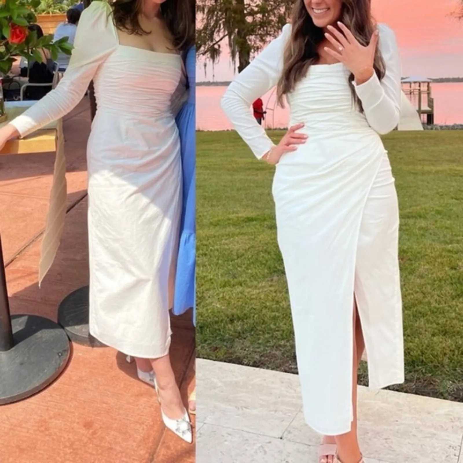 Reformation Isaac Dress 2 White Bridal Wedding Midi Dress‎ - Image 15