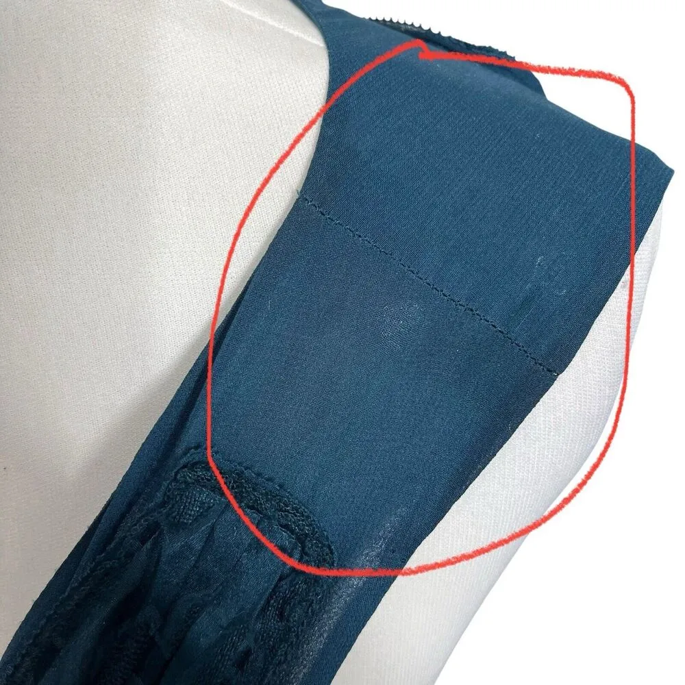 Tory Burch Hadley Silk A Line Dress in Deep Sea Blue Mini Women’s Size 14 - Image 9