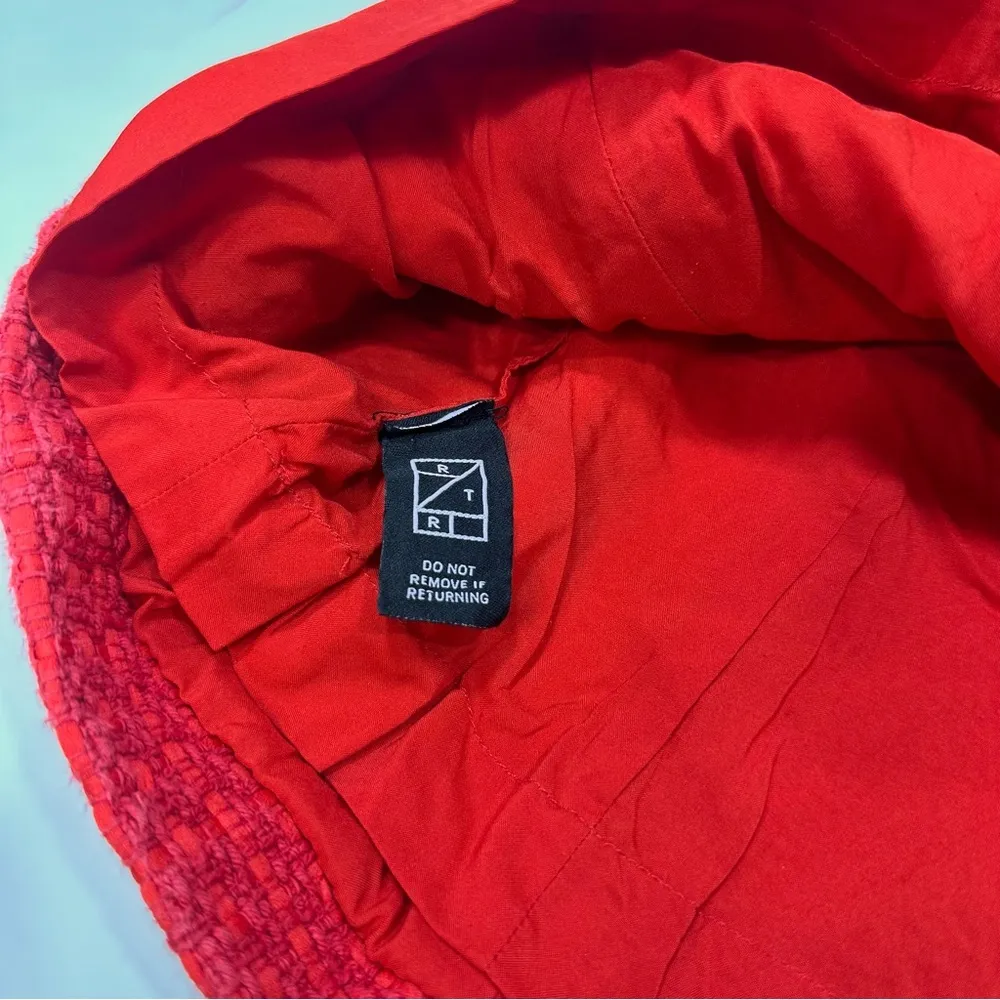 Maje Red Tweed Mini Dress Size 38 - Image 6