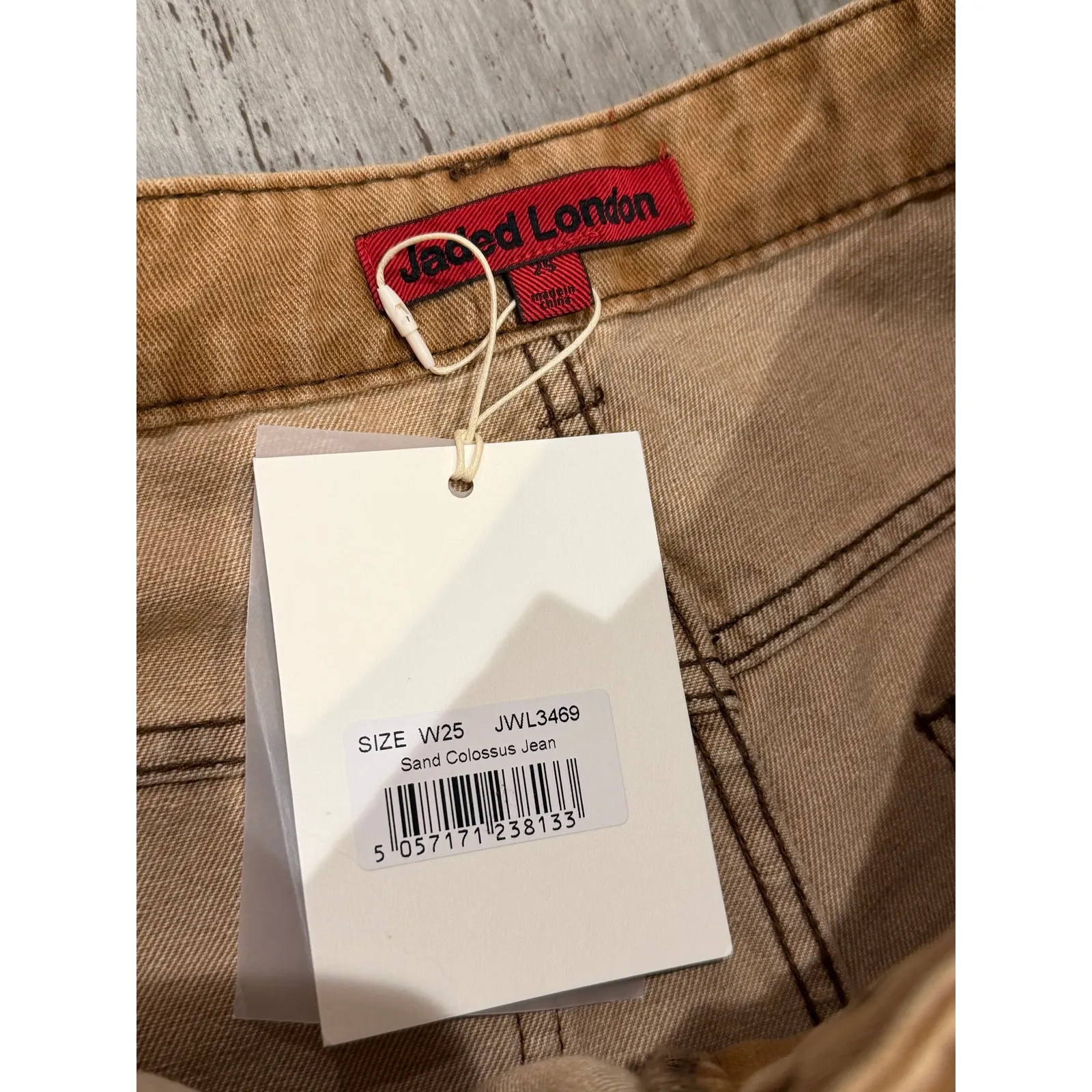NEW Jaded London Colossus Baggy Jeans in sand size 25 - Image 7