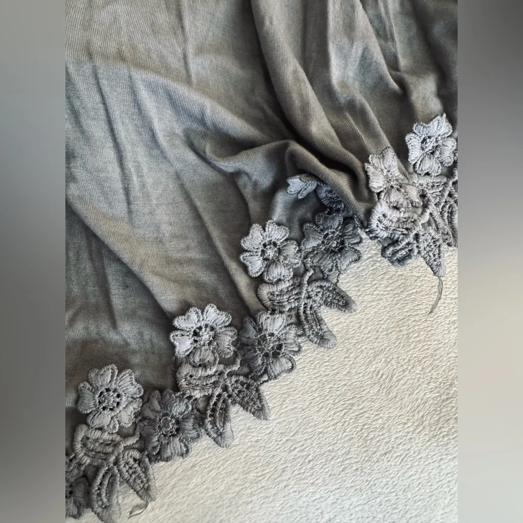 Vintage y2k POL Grey‎ Ladder Lace Grunge Fairy Long Sleeve Kimono Size LARGE - Image 3