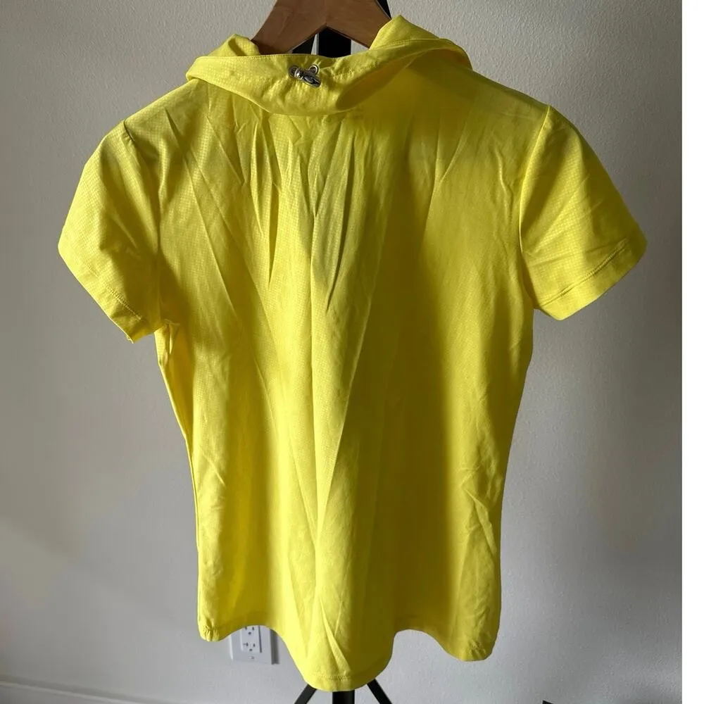 Nike Yellow Funnel Collar Women's Small Golf Short Sleeve Sweat Wick Dri Fit - Image 6