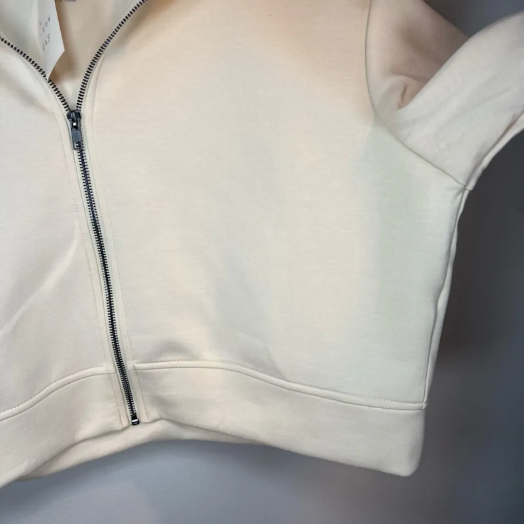 A New Day Zip Up Hoodie Jacket Cream Cropped Soft Cozy Neutral NEW Women's Sz XL - Image 7